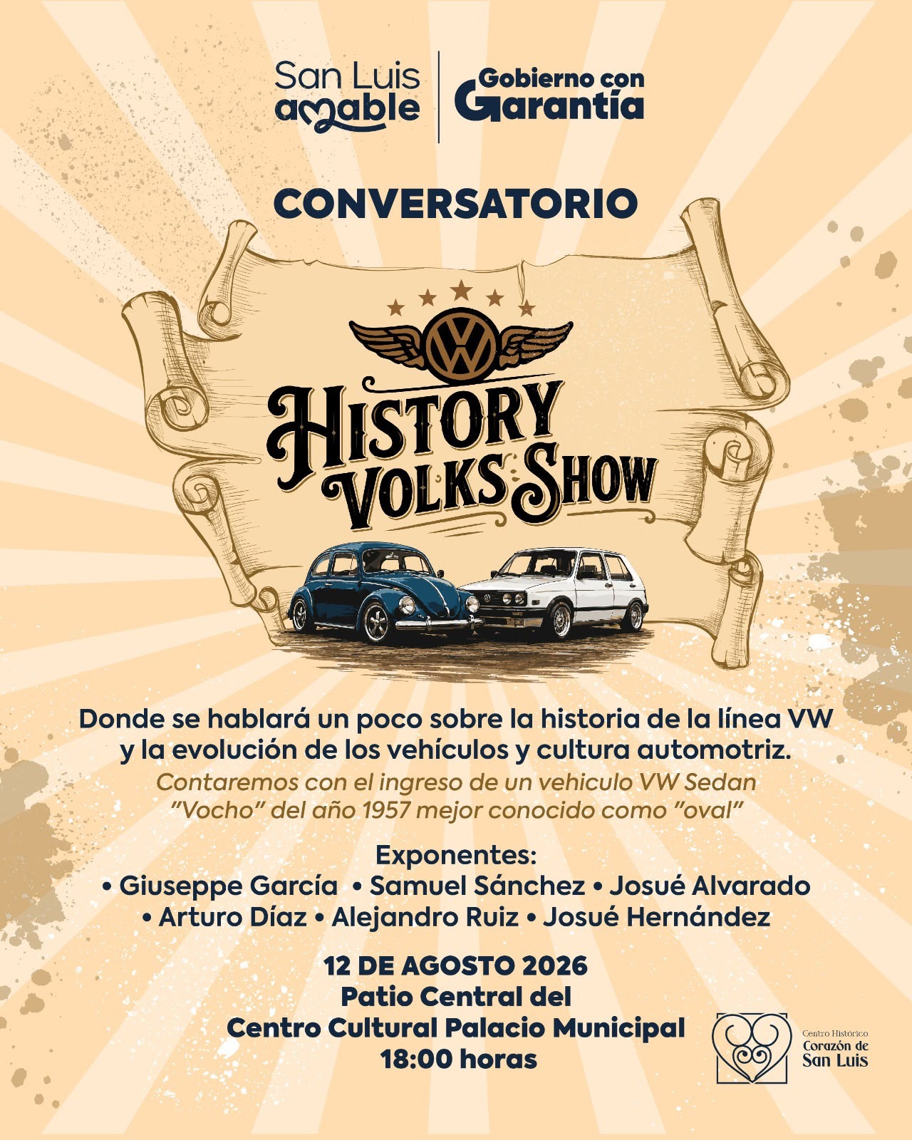 Gobierno Municipal invita al conversatorio “History Volks Show”, un encuentro con la historia y cultura automotriz